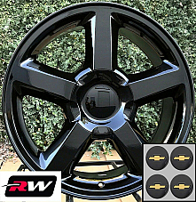 Chevy LTZ OEM Specs Wheels Gloss Black Rims 22x10