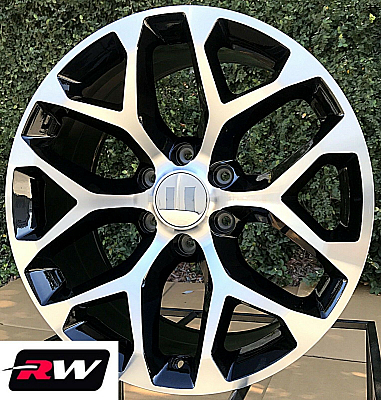 GM Accessory CK156 OE Replica 20 inch Machined Black Snowflake wheels