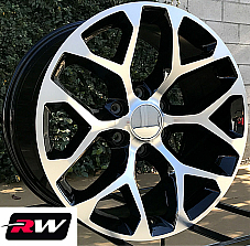 GM Accessory CK156 OE Replica  20 inch Machined Black Snowflake wheels