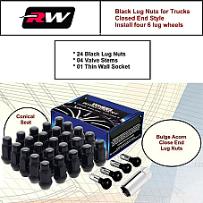 (20) Black Lug Nuts 1/2