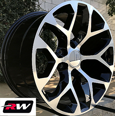 GM Accessory CK156 OE Replica 22 inch Machined Black Snowflake wheels