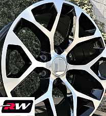 GM Accessory CK156 OE Replica 24 inch Machined Black Snowflake wheels