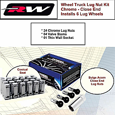 (24) Chrome Lug Nuts M14x1.5 Bulge Conical Seat C1709HLX fit Chevy Trucks 99-19