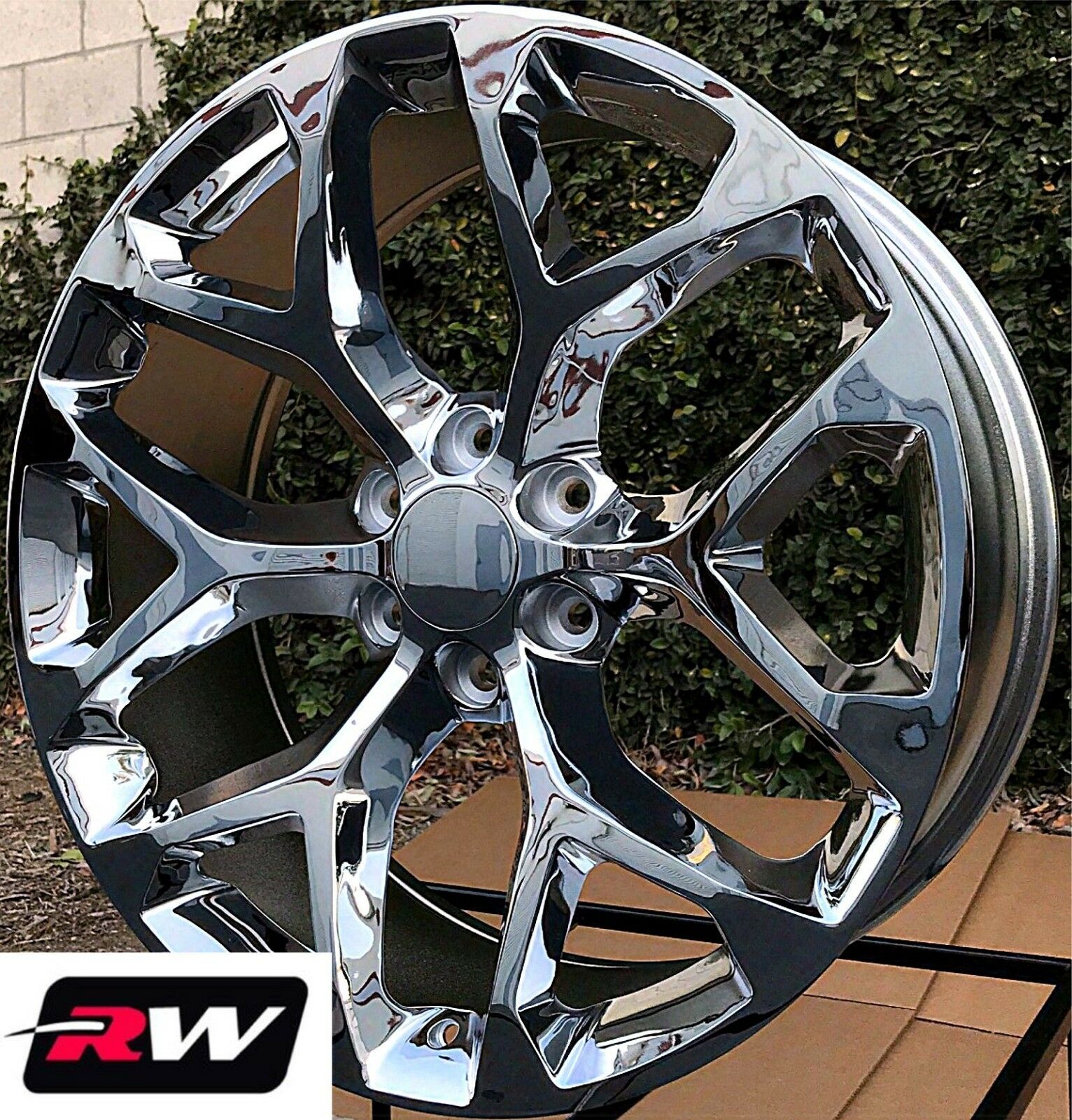24" inch 24 x10" RW 5668 Wheels for Chevy Silverado Chrome Rims 6x139.7