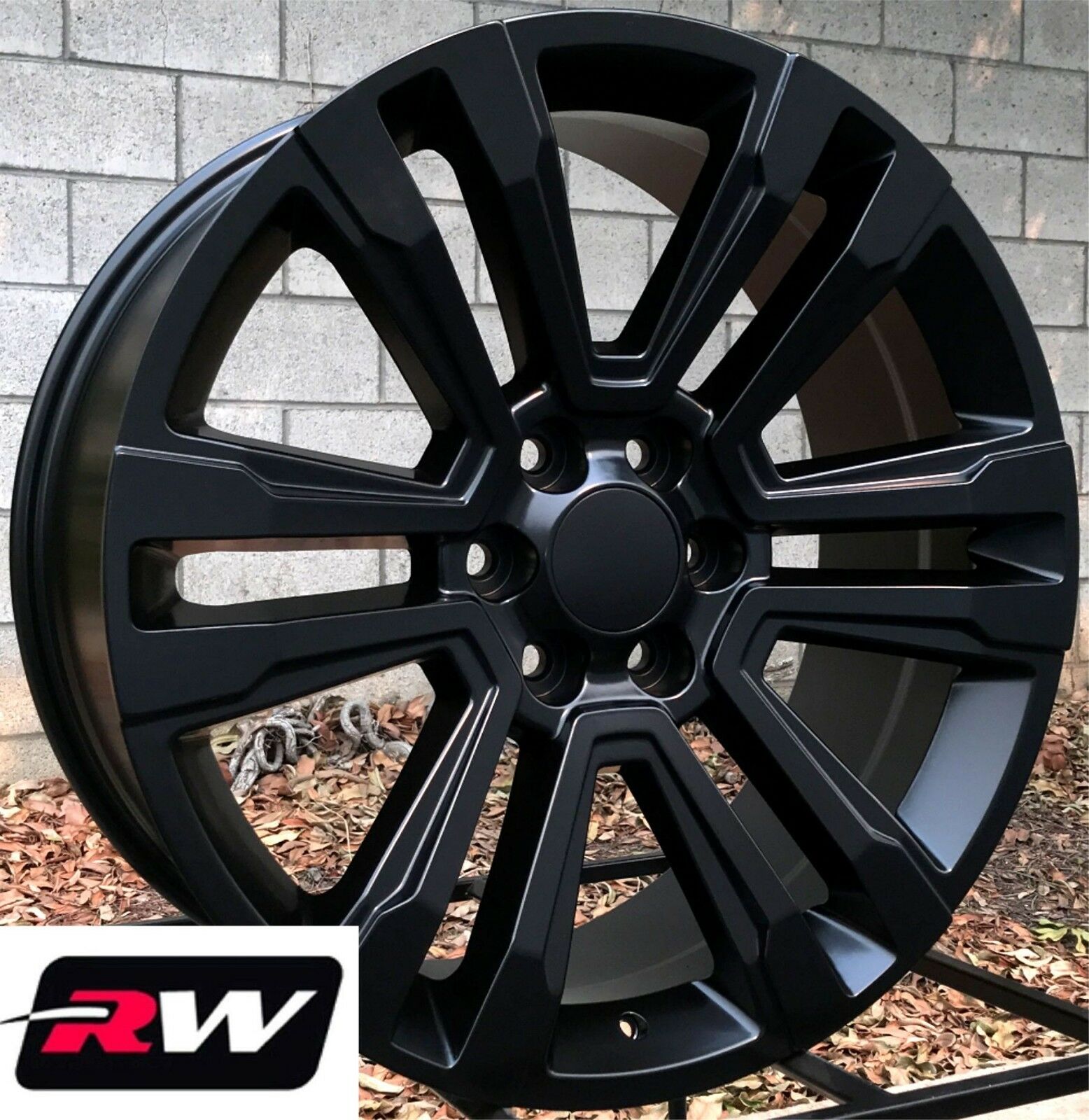 22 inch GMC Yukon Denali 2018 Style Wheels Satin Black Rims Tires fit